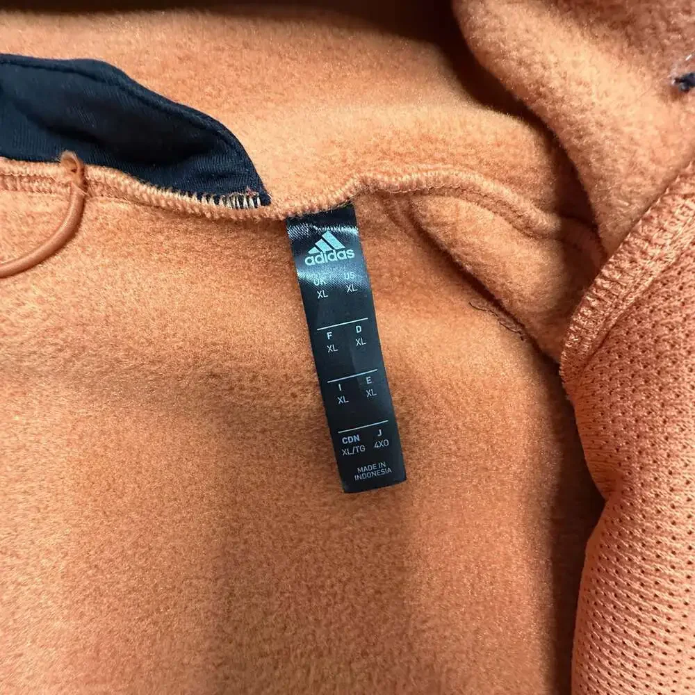 Adidas Z.N.E. Full-Zip Orange Fleece Hoodie Jacket XL